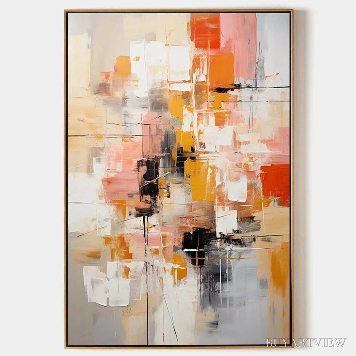 BUYARTVIEW Abstract Symphony Ii – Colorful Abstract Painting, Textured , Vertical Canvas, Modern Art - image 1