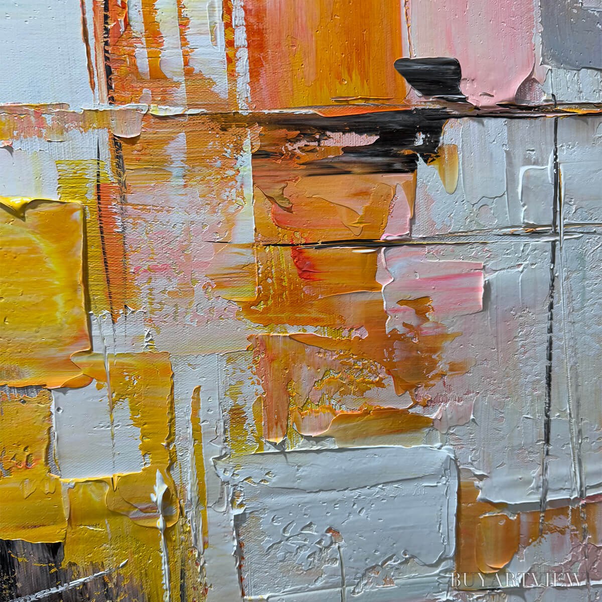 BUYARTVIEW Abstract Symphony Ii – Colorful Abstract Painting, Textured , Vertical Canvas, Modern Art - image 3
