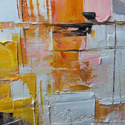 BUYARTVIEW Abstract Symphony Ii – Colorful Abstract Painting, Textured , Vertical Canvas, Modern Art - image 3