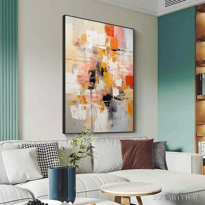 BUYARTVIEW Abstract Symphony Ii – Colorful Abstract Painting, Textured , Vertical Canvas, Modern Art - image 4