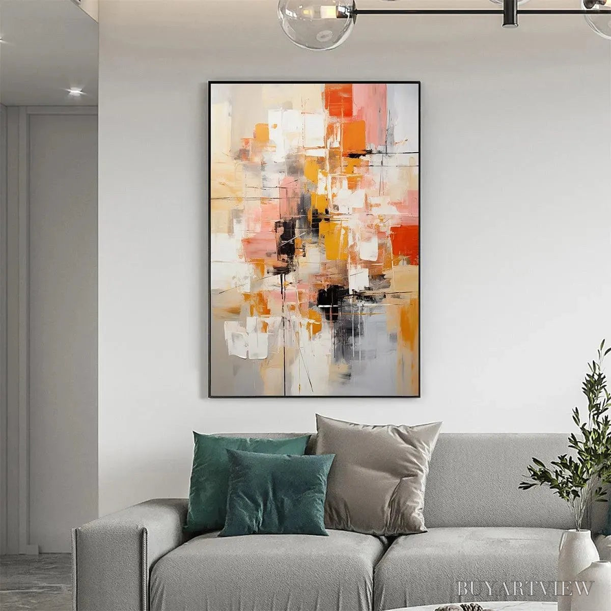 BUYARTVIEW Abstract Symphony Ii – Colorful Abstract Painting, Textured , Vertical Canvas, Modern Art - image 5