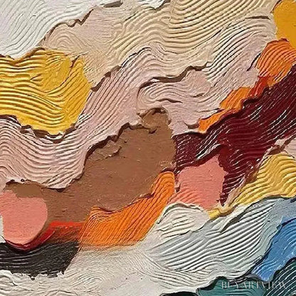BUYARTVIEW Abstract Landscape – Textured Abstract Painting, Colorful Landscape , Vertical Canvas, Impasto Decor - image 3