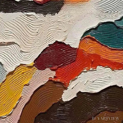 BUYARTVIEW Abstract Landscape – Textured Abstract Painting, Colorful Landscape , Vertical Canvas, Impasto Decor - image 6