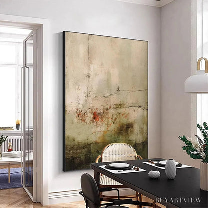BUYARTVIEW Wabi Sabi Terrain – Textured Abstract Landscape Painting, Vertical - image 2
