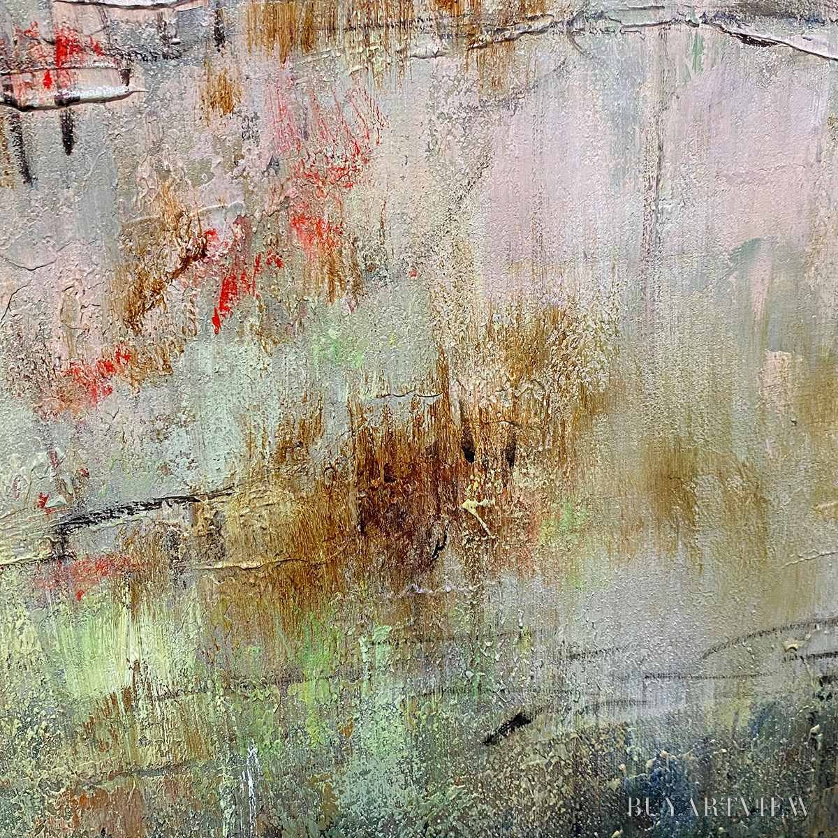 BUYARTVIEW Wabi Sabi Terrain – Textured Abstract Landscape Painting, Vertical - image 3