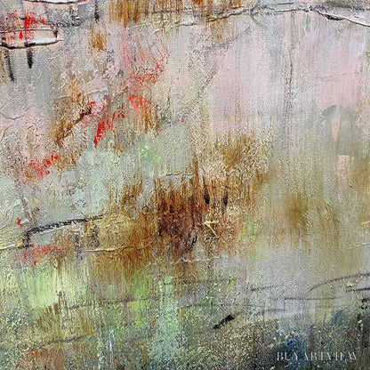 BUYARTVIEW Wabi Sabi Terrain – Textured Abstract Landscape Painting, Vertical - image 3