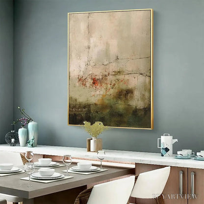 BUYARTVIEW Wabi Sabi Terrain – Textured Abstract Landscape Painting, Vertical - image 4