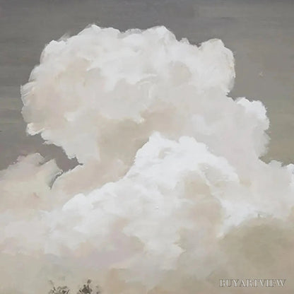 BUYARTVIEW Cloudy Landscape – Muted Landscape Painting, Vertical - image 3