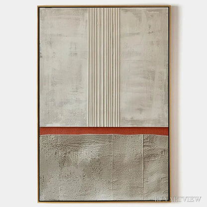 BUYARTVIEW Textured Minimalist Landscape – Terracotta and Beige Abstract Painting, Vertical - image 1