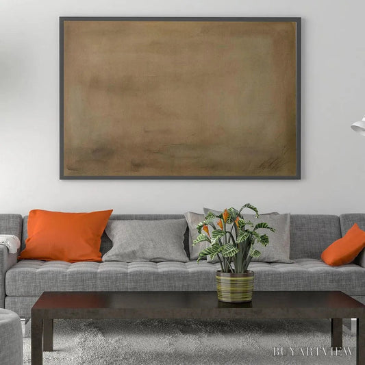 BUYARTVIEW Earthy Minimalist Landscape – Minimalist Abstract Painting in Brown - image 2