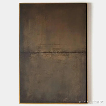 BUYARTVIEW Umber Abstract Landscape – Abstract Painting in Brown - image 1