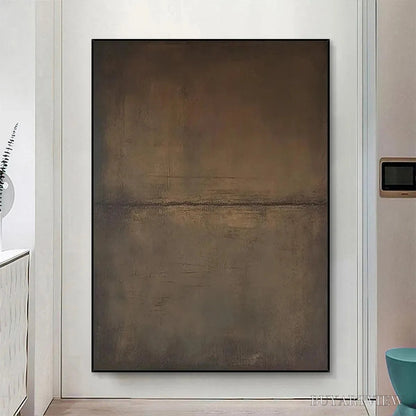 BUYARTVIEW Umber Abstract Landscape – Abstract Painting in Brown - image 2