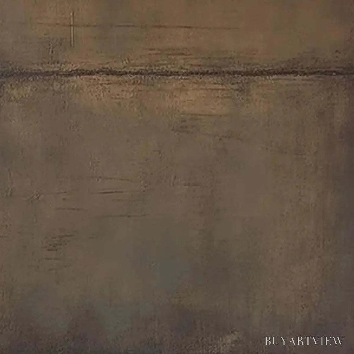 BUYARTVIEW Umber Abstract Landscape – Abstract Painting in Brown - image 3