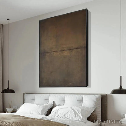 BUYARTVIEW Umber Abstract Landscape – Abstract Painting in Brown - image 4