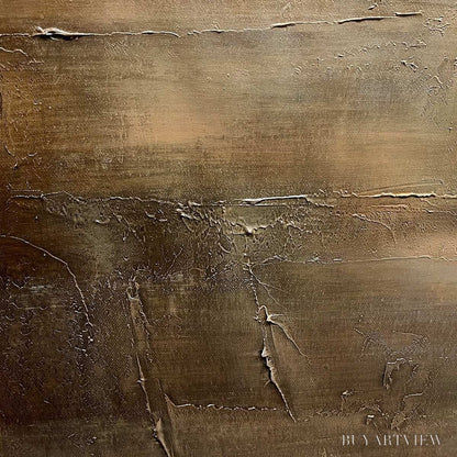 BUYARTVIEW Dark Brown Textured Landscape – Abstract Painting in Brown - image 3