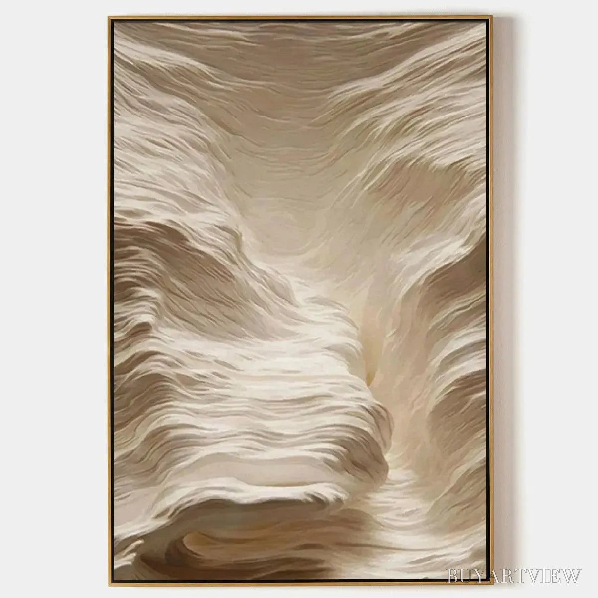 BUYARTVIEW White Sand Dunes – Textured Abstract Landscape Painting, Vertical - image 1