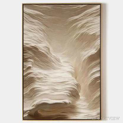 BUYARTVIEW White Sand Dunes – Textured Abstract Landscape Painting, Vertical - image 1