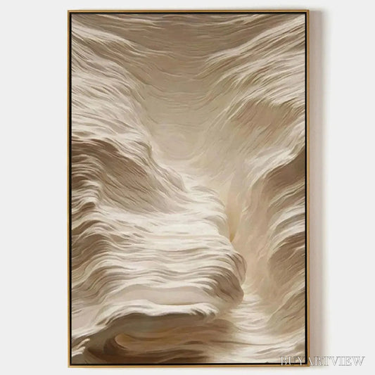 BUYARTVIEW White Sand Dunes – Textured Abstract Landscape Painting, Vertical - image 1