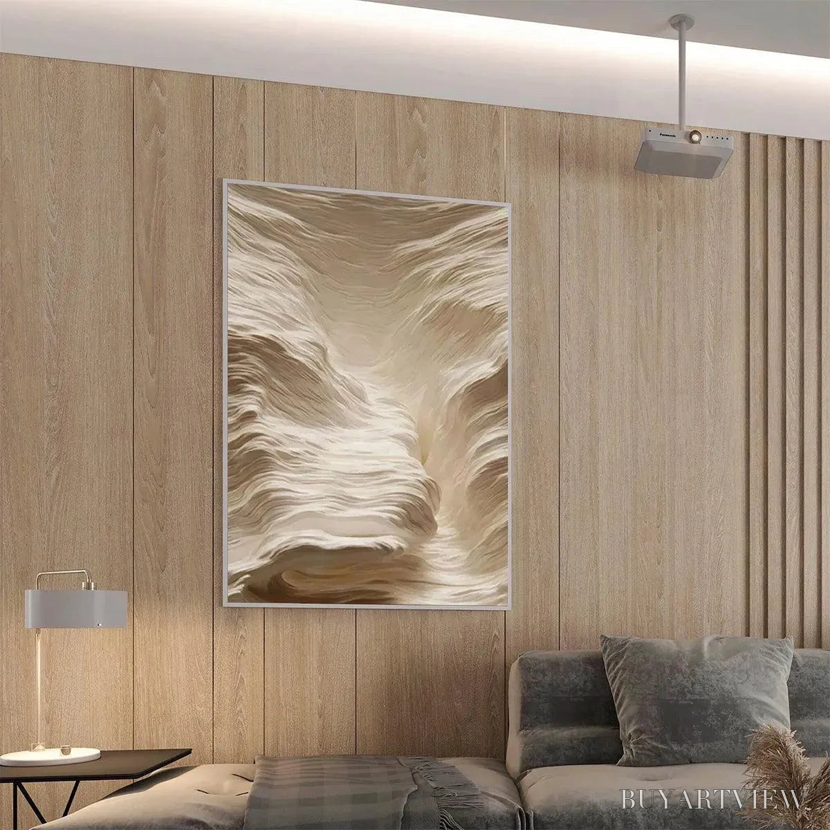 BUYARTVIEW White Sand Dunes – Textured Abstract Landscape Painting, Vertical - image 5