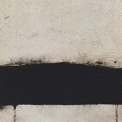 BUYARTVIEW Minimalist Black and White Landscape – Textured Abstract Painting, Vertical - image 3