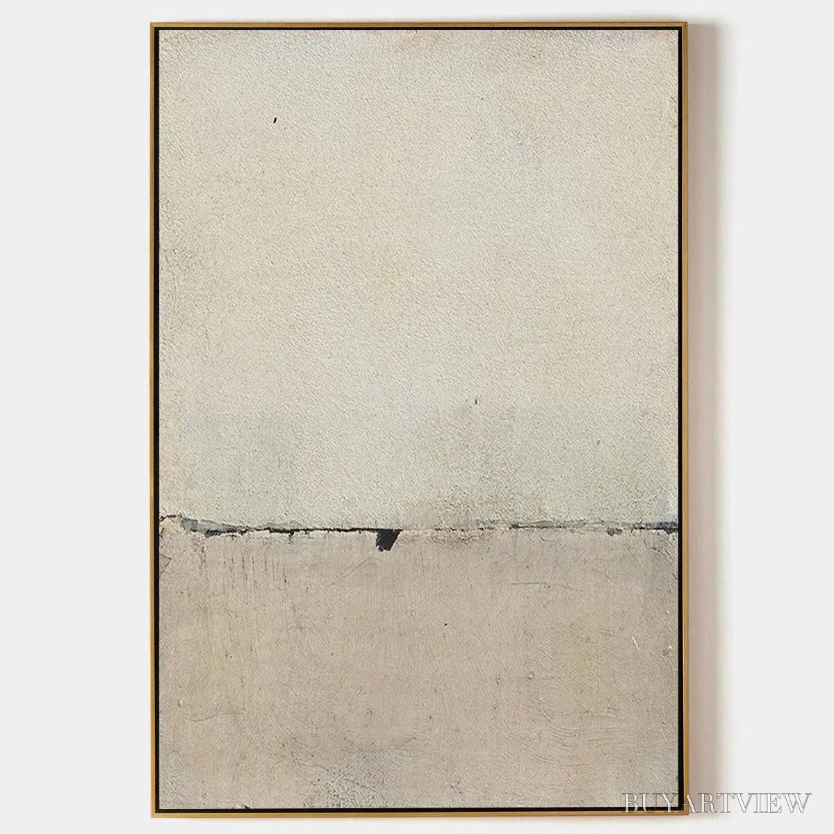 BUYARTVIEW Minimalist Earthscape – Neutral Abstract Landscape Painting, Vertical - image 1
