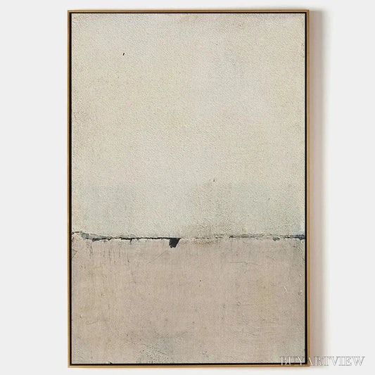 BUYARTVIEW Minimalist Earthscape – Neutral Abstract Landscape Painting, Vertical - image 1