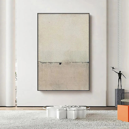 BUYARTVIEW Minimalist Earthscape – Neutral Abstract Landscape Painting, Vertical - image 2