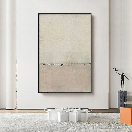 BUYARTVIEW Minimalist Earthscape – Neutral Abstract Landscape Painting, Vertical - image 2