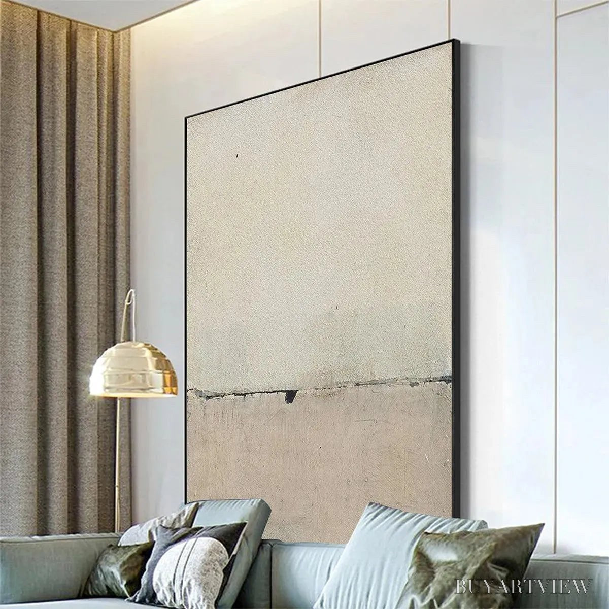 BUYARTVIEW Minimalist Earthscape – Neutral Abstract Landscape Painting, Vertical - image 4