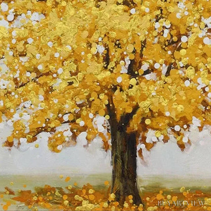 BUYARTVIEW Golden Majesty – Textured Golden Tree Painting, Square - image 3