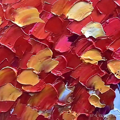 BUYARTVIEW Autumn Fire – Textured Impasto Painting of a Tree in Orange and Red - image 6