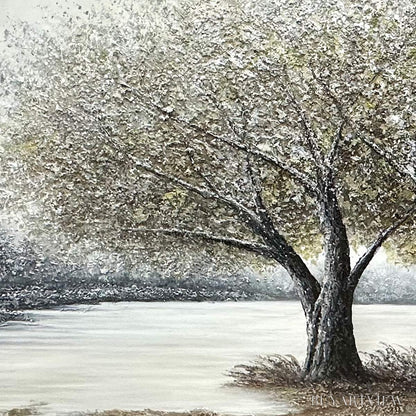 BUYARTVIEW Twilight Trees – Serene Landscape Painting of Trees by the Water - image 5