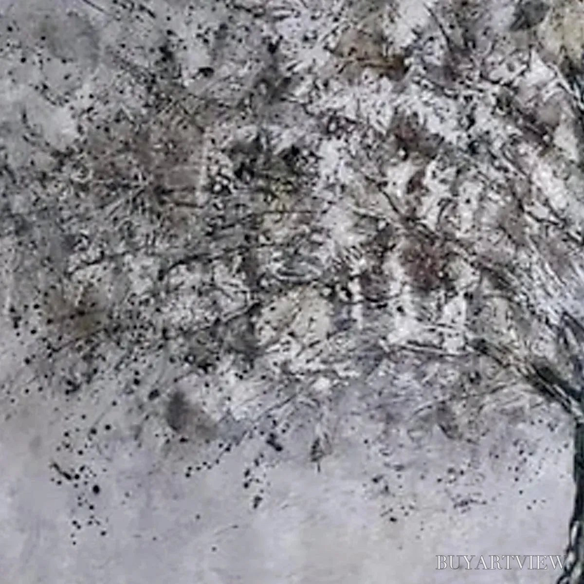 BUYARTVIEW Silver Birch – Textured Tree Painting in Grey and Gold - image 3