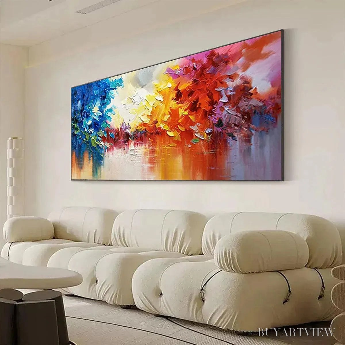 BUYARTVIEW Colorful Reflections – Textured Abstract Landscape Painting - image 4