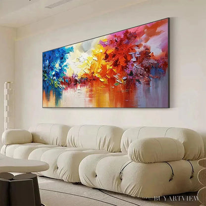 BUYARTVIEW Colorful Reflections – Textured Abstract Landscape Painting - image 4