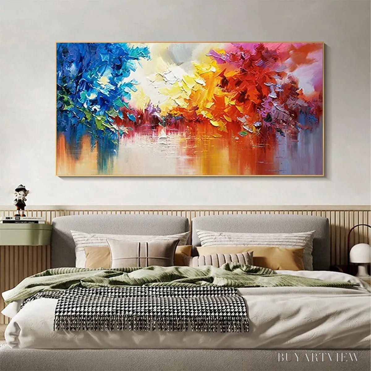BUYARTVIEW Colorful Reflections – Textured Abstract Landscape Painting - image 5