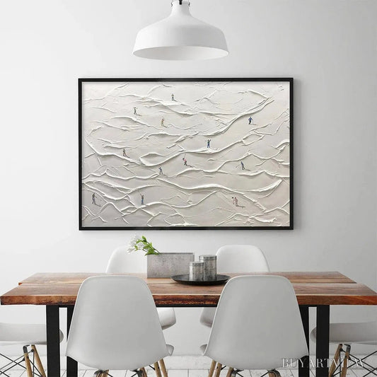 BUYARTVIEW White Greens – Textured Abstract Golf Landscape Painting - image 2