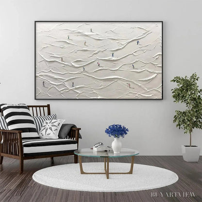 BUYARTVIEW White Greens – Textured Abstract Golf Landscape Painting - image 4