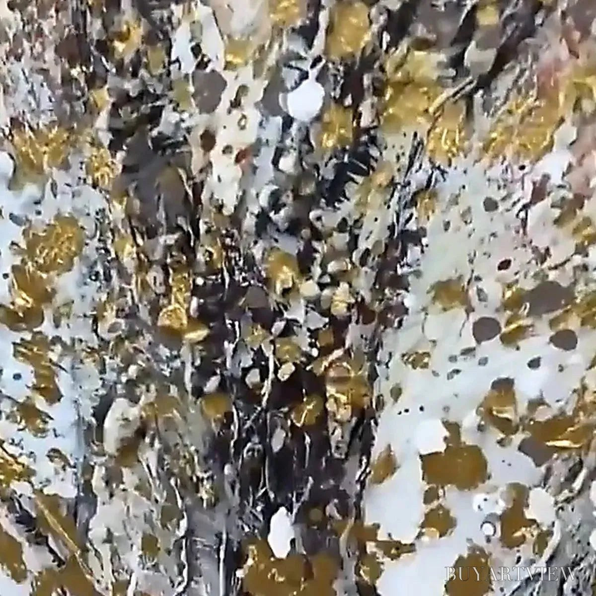 BUYARTVIEW Golden Tree – Textured Tree Painting in Gold and Grey - image 3