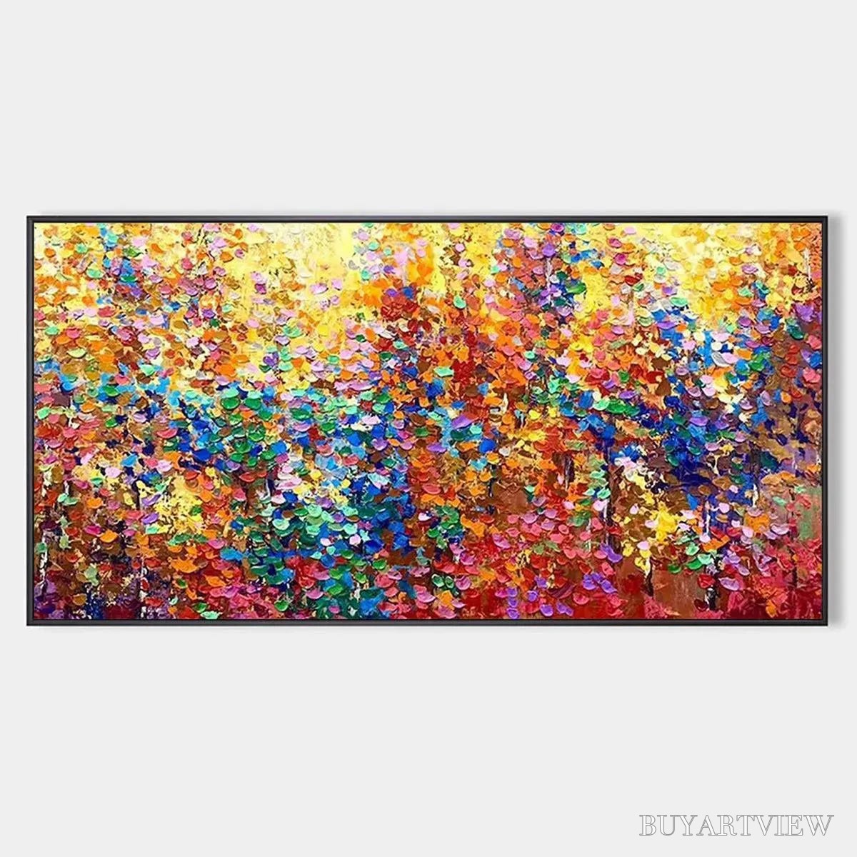 BUYARTVIEW Autumn Glow – Textured Abstract Landscape Painting in Vibrant Autumn Colors - image 1