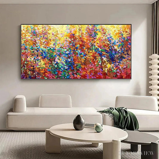 BUYARTVIEW Autumn Glow – Textured Abstract Landscape Painting in Vibrant Autumn Colors - image 2