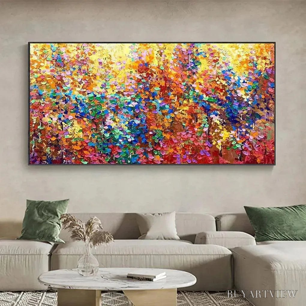BUYARTVIEW Autumn Glow – Textured Abstract Landscape Painting in Vibrant Autumn Colors - image 4