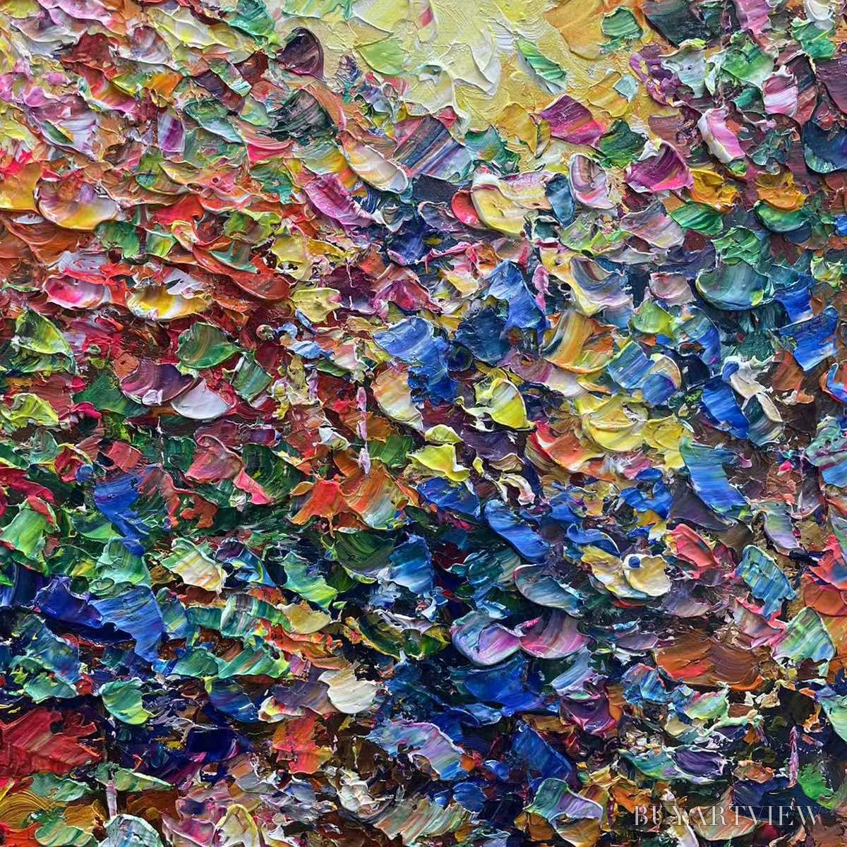 BUYARTVIEW Autumn Glow – Textured Abstract Landscape Painting in Vibrant Autumn Colors - image 5