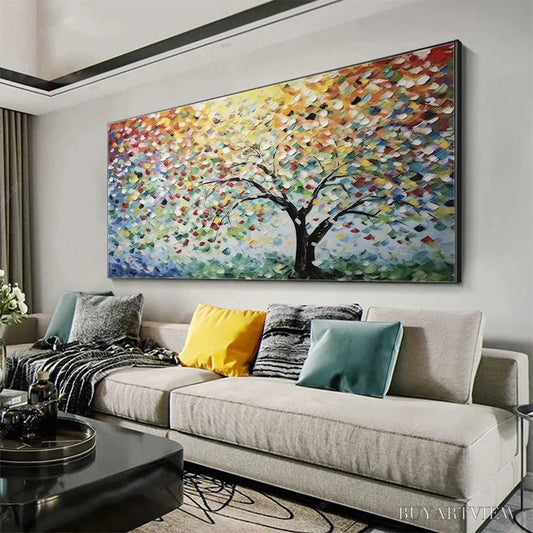 BUYARTVIEW Rainbow Tree – Textured Impasto Tree Painting in Vibrant Colors - image 2