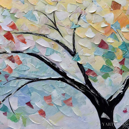 BUYARTVIEW Rainbow Tree – Textured Impasto Tree Painting in Vibrant Colors - image 3