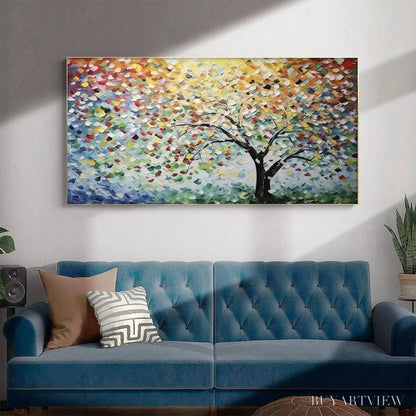 BUYARTVIEW Rainbow Tree – Textured Impasto Tree Painting in Vibrant Colors - image 5