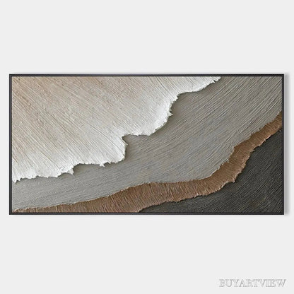 BUYARTVIEW Earth Tones – Textured Abstract Landscape Painting in Neutral Colors - image 1