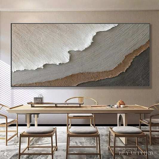 BUYARTVIEW Earth Tones – Textured Abstract Landscape Painting in Neutral Colors - image 2