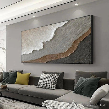 BUYARTVIEW Earth Tones – Textured Abstract Landscape Painting in Neutral Colors - image 4