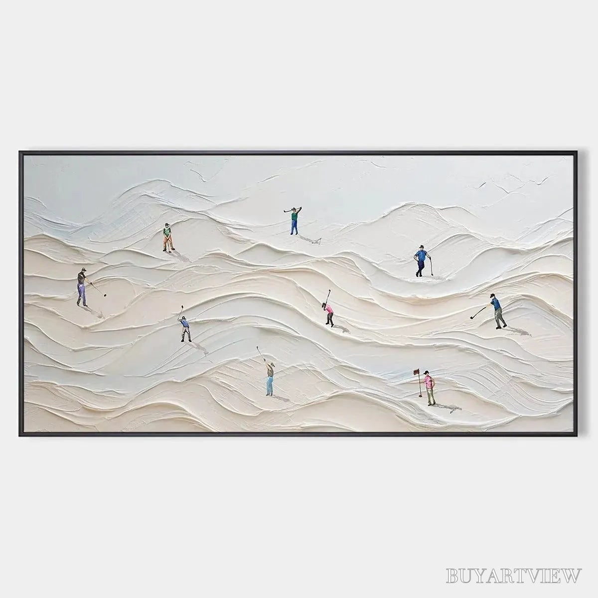BUYARTVIEW Fairway Vista – Textured Golf Course Landscape Painting - image 1